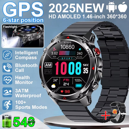 2026 NEW Outdoor GPS Smart Watch 3ATM Waterproof Compass Barometer Altimeter Bluetooth Call Heart Rate Sports Smart Watches Man