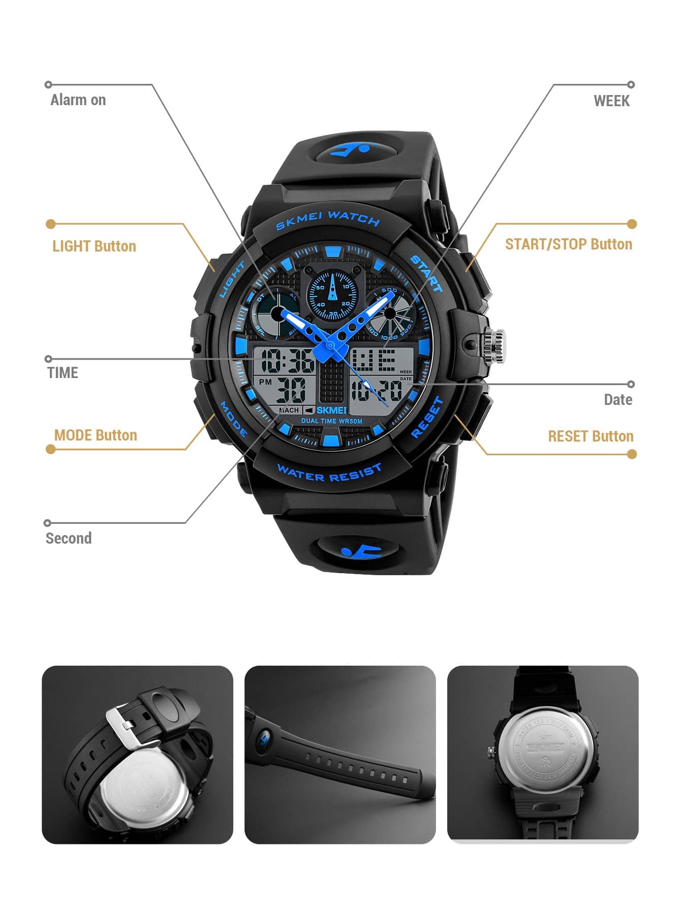 Skmei Outdoor Men'S & Students' Personality Multifunctional Sports Electronic Watch, Style