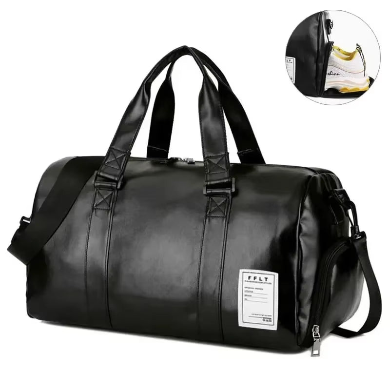 Gym Bag Leather Sports Bags Dry Wet Bags for Men Women Training for Shoes Fitness Yoga Travel Luggage Shoulder Sport Bag
