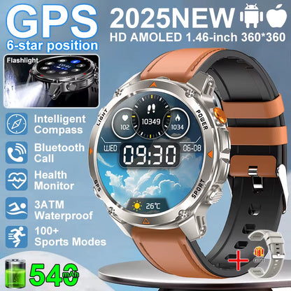 2026 NEW Outdoor GPS Smart Watch 3ATM Waterproof Compass Barometer Altimeter Bluetooth Call Heart Rate Sports Smart Watches Man