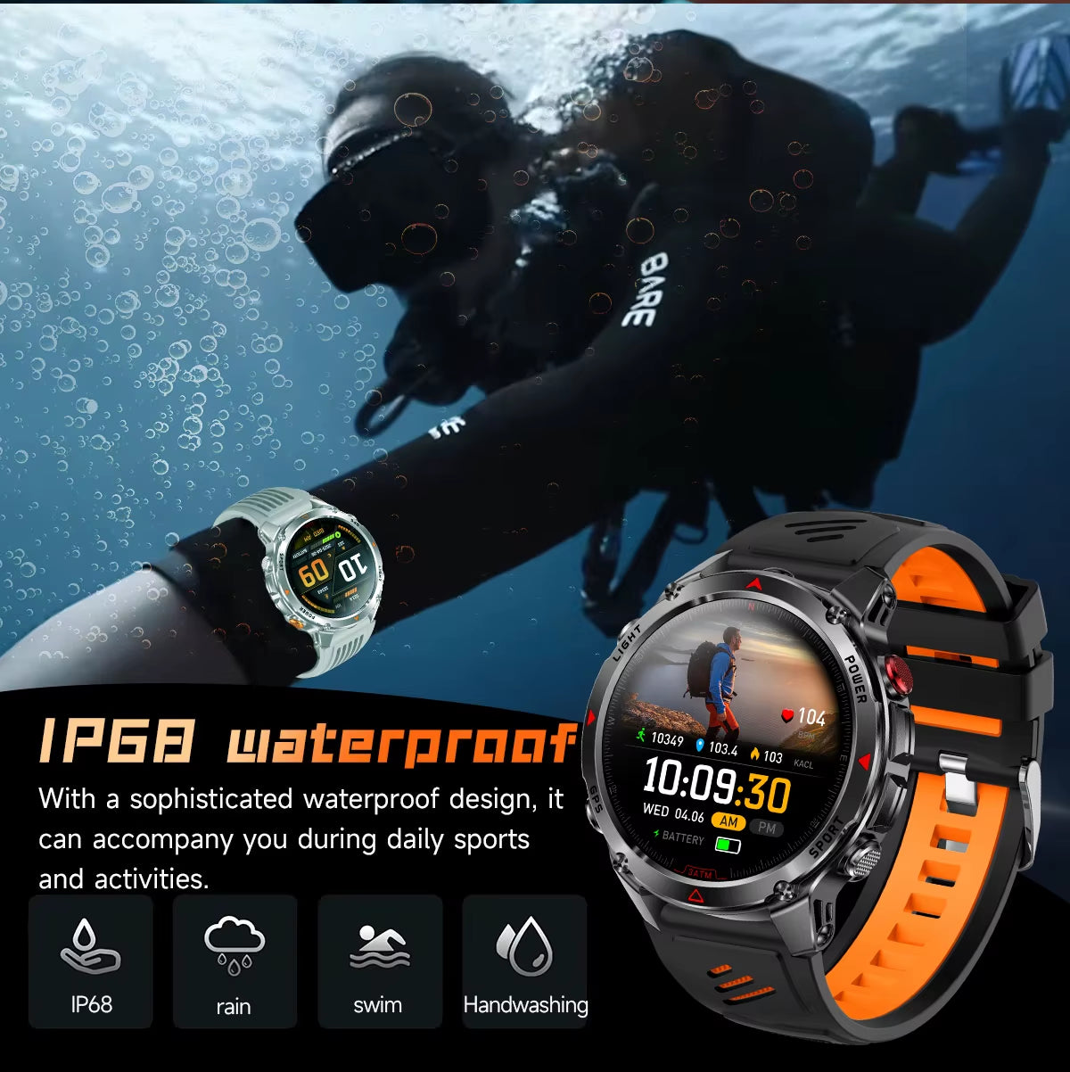 2026 NEW Outdoor GPS Smart Watch 3ATM Waterproof Compass Barometer Altimeter Bluetooth Call Heart Rate Sports Smart Watches Man