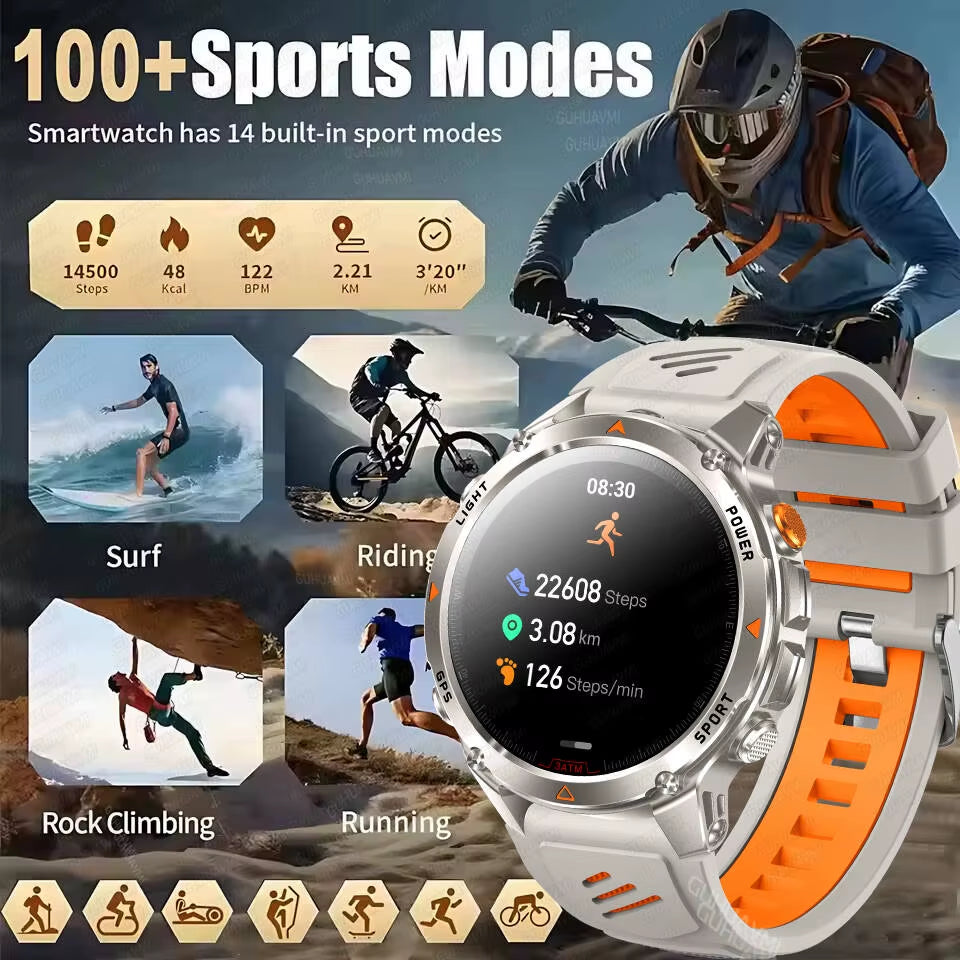2026 NEW Outdoor GPS Smart Watch 3ATM Waterproof Compass Barometer Altimeter Bluetooth Call Heart Rate Sports Smart Watches Man
