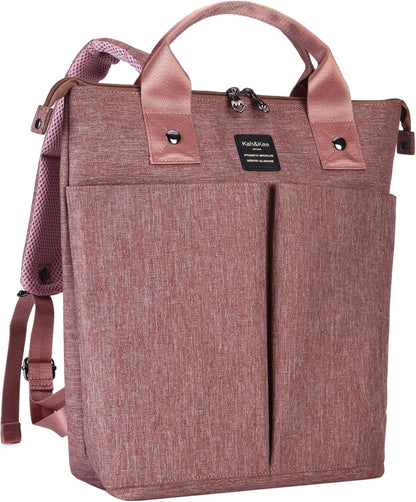 Convertible Laptop Backpack and Tote Bag Handbag Computer Compartment Travel School for Women Man (Antique Pink)