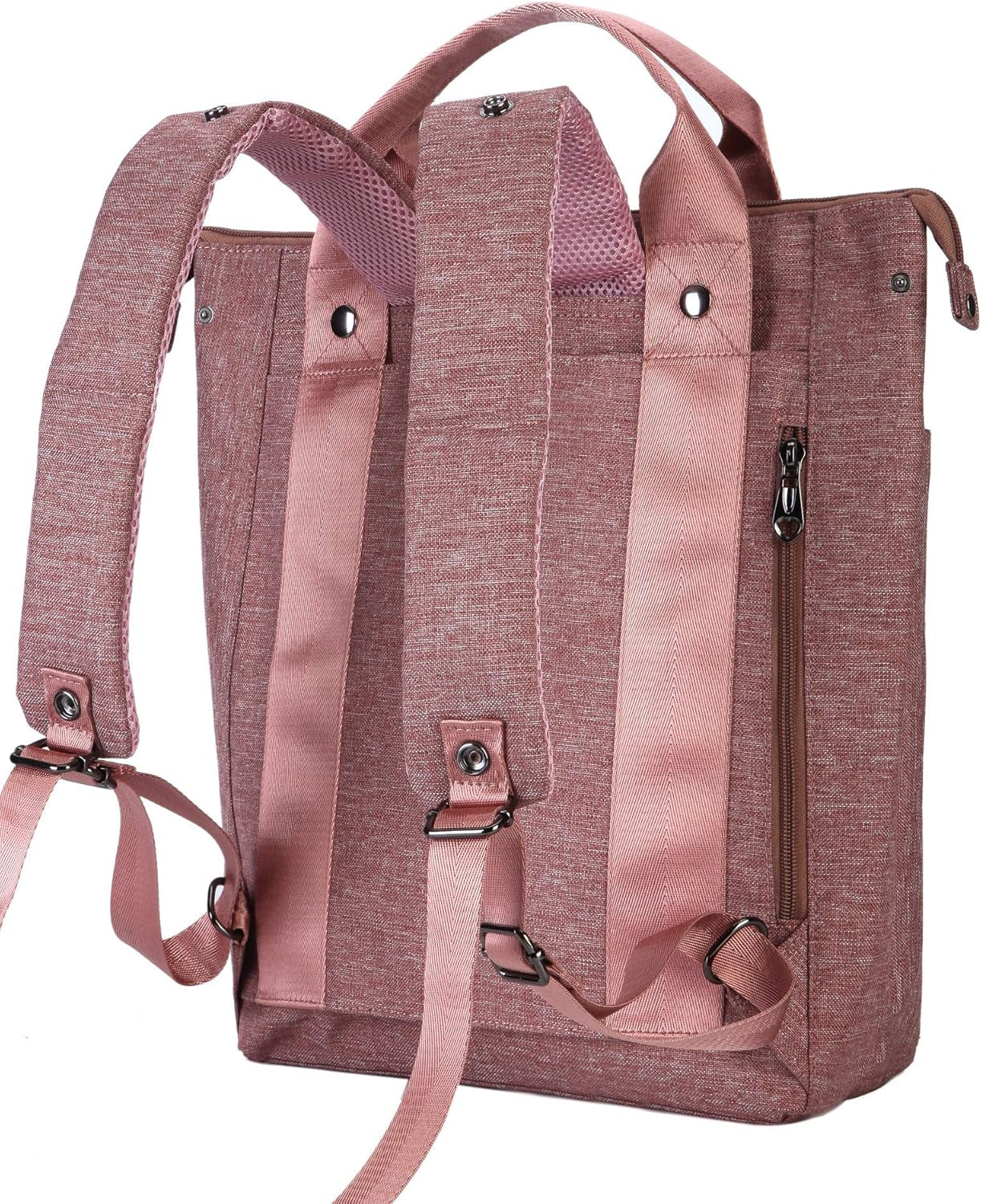 Convertible Laptop Backpack and Tote Bag Handbag Computer Compartment Travel School for Women Man (Antique Pink)