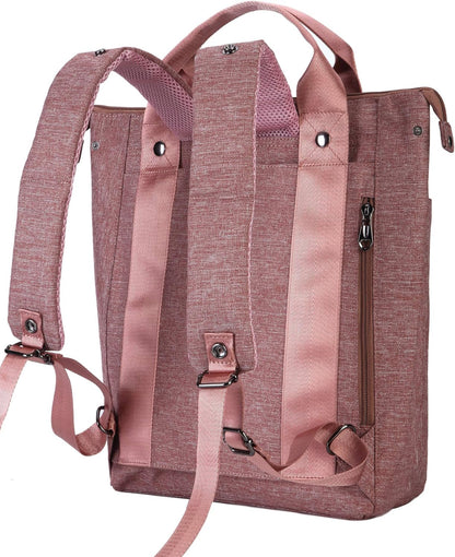 Convertible Laptop Backpack and Tote Bag Handbag Computer Compartment Travel School for Women Man (Antique Pink)