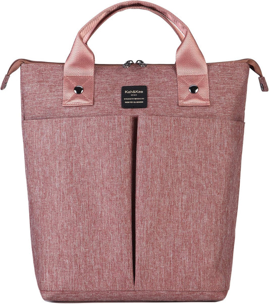 Convertible Laptop Backpack and Tote Bag Handbag Computer Compartment Travel School for Women Man (Antique Pink)